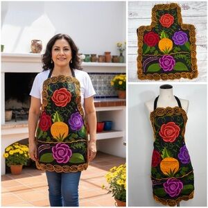 Mexican Embroidered Colorful Zinacantan Artisan Apron